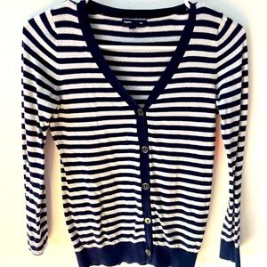 Gap Kids Navy Blue Striped Cardigan Size 8 Girls